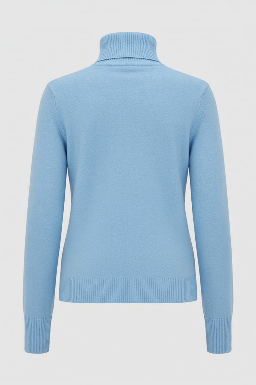 Sophia | Elegant Slim Fit Turtleneck Sweater in Blue - Lumina