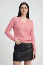 Sophia | Flattering V-Neck Knit Design with Long Sleeves Sweater - Lumina