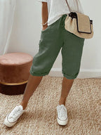 Sophia | Lightweight Breathable Cotton Shorts with Elastic Waist - Lumina