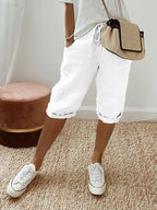 Sophia | Lightweight Breathable Cotton Shorts with Elastic Waist - Lumina