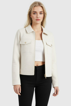 Sophia | Modern Cropped Zip-Up Jacket with Functional Pockets - Lumina