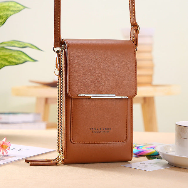 Sophia | Modern Vegan Leather Shoulder Bag with Touch Features - Lumina