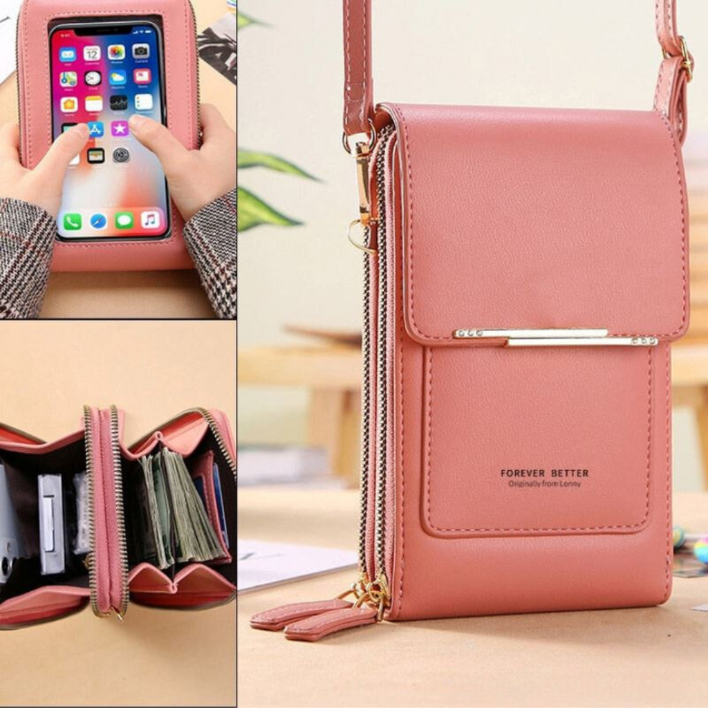 Sophia | Modern Vegan Leather Shoulder Bag with Touch Features - Lumina