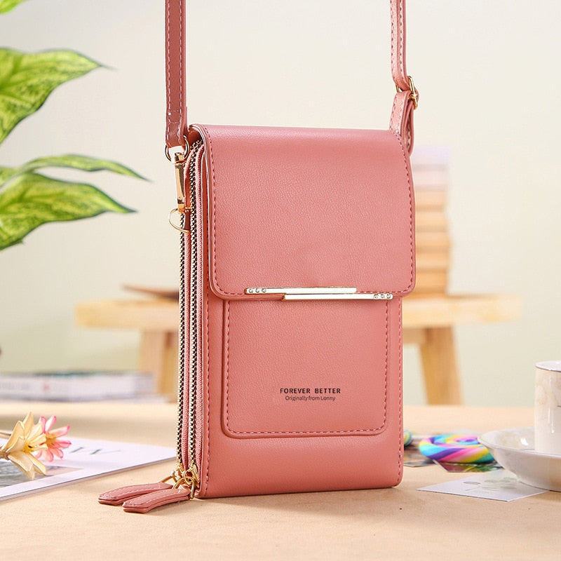 Sophia | Modern Vegan Leather Shoulder Bag with Touch Features - Lumina