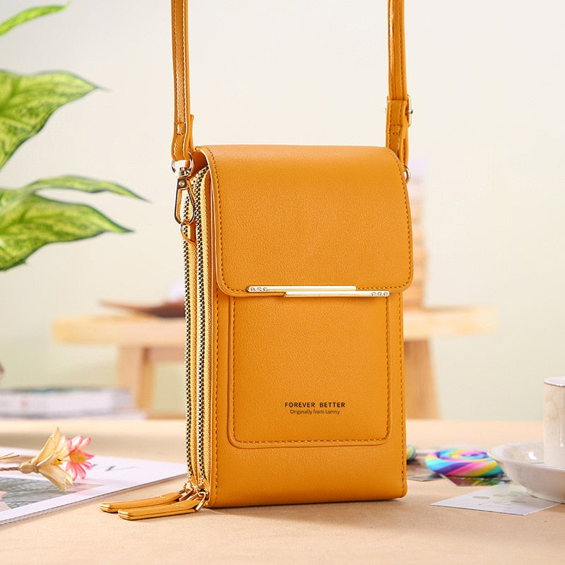 Sophia | Modern Vegan Leather Shoulder Bag with Touch Features - Lumina