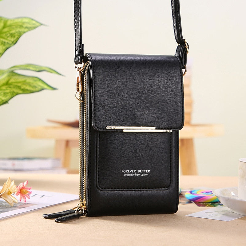 Sophia | Modern Vegan Leather Shoulder Bag with Touch Features - Lumina