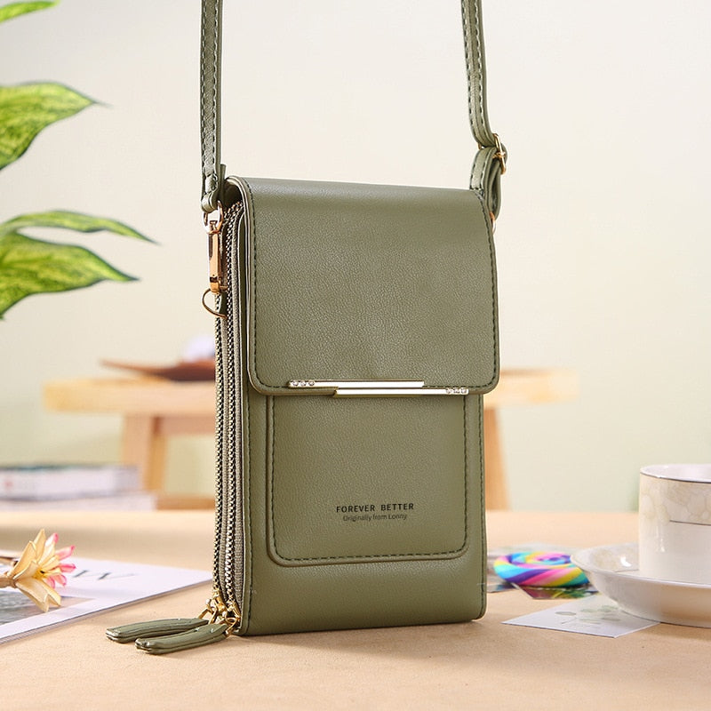 Sophia | Modern Vegan Leather Shoulder Bag with Touch Features - Lumina