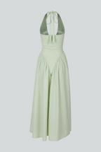 Sophia | Sculpted Green Midi Dress with Flattering Fit - Lumina
