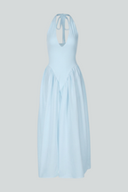 Sophia | Soft Light Blue Midi Dress with Elegant Fit - Lumina