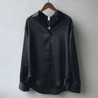 Stella | Elegant Satin Blouse with Classic Button-Down Design - Lumina