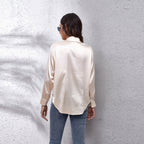 Sydney | Relaxed Fit Satin Blouse with Timeless Design - Lumina