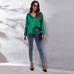 Sydney | Relaxed Fit Satin Blouse with Timeless Design - Lumina