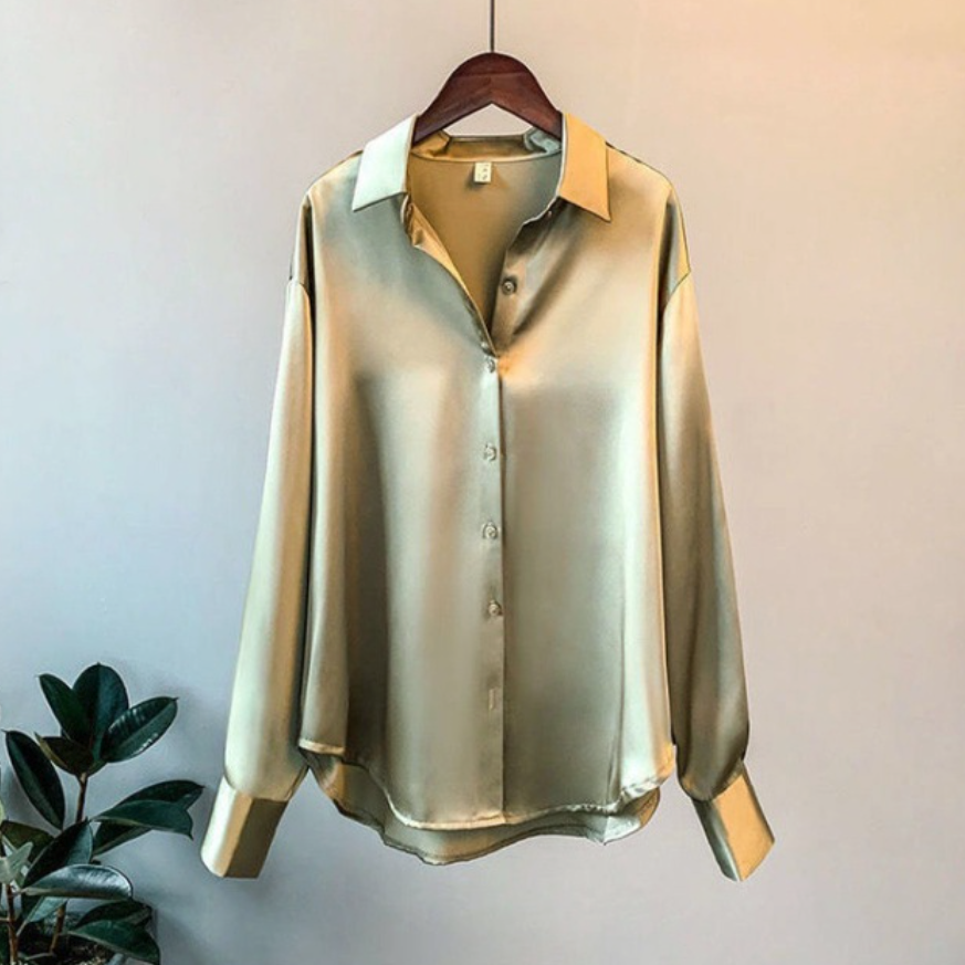 Taylor | Elegant Relaxed Fit Blouse with Button Detail - Lumina