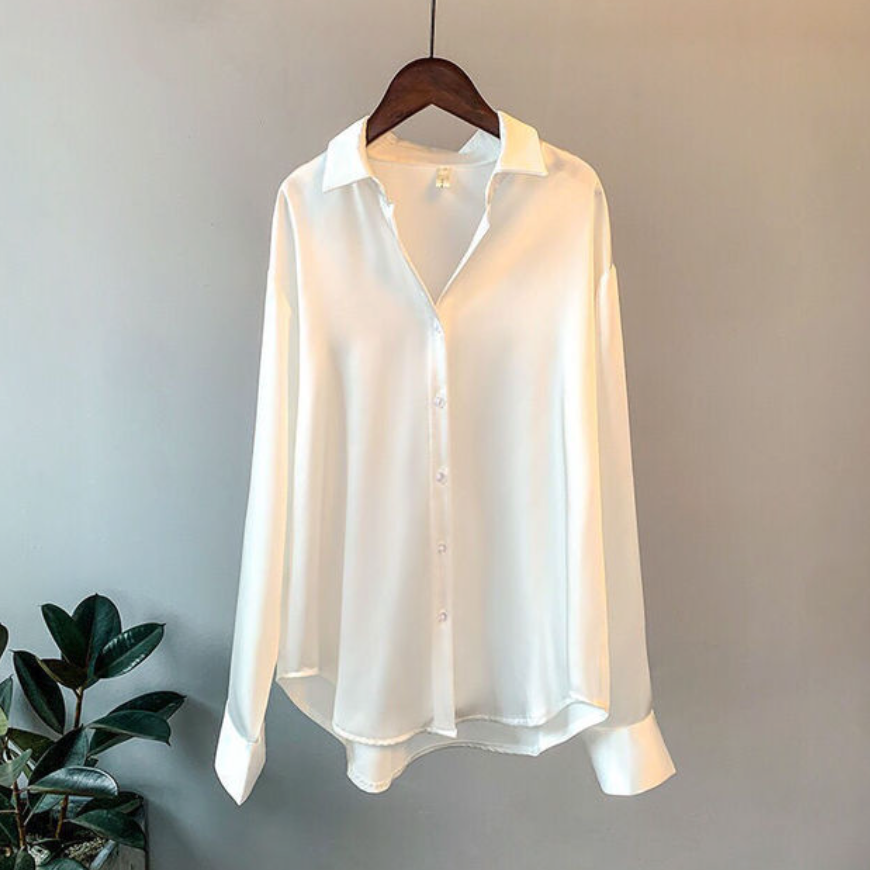 Taylor | Elegant Relaxed Fit Blouse with Button Detail - Lumina