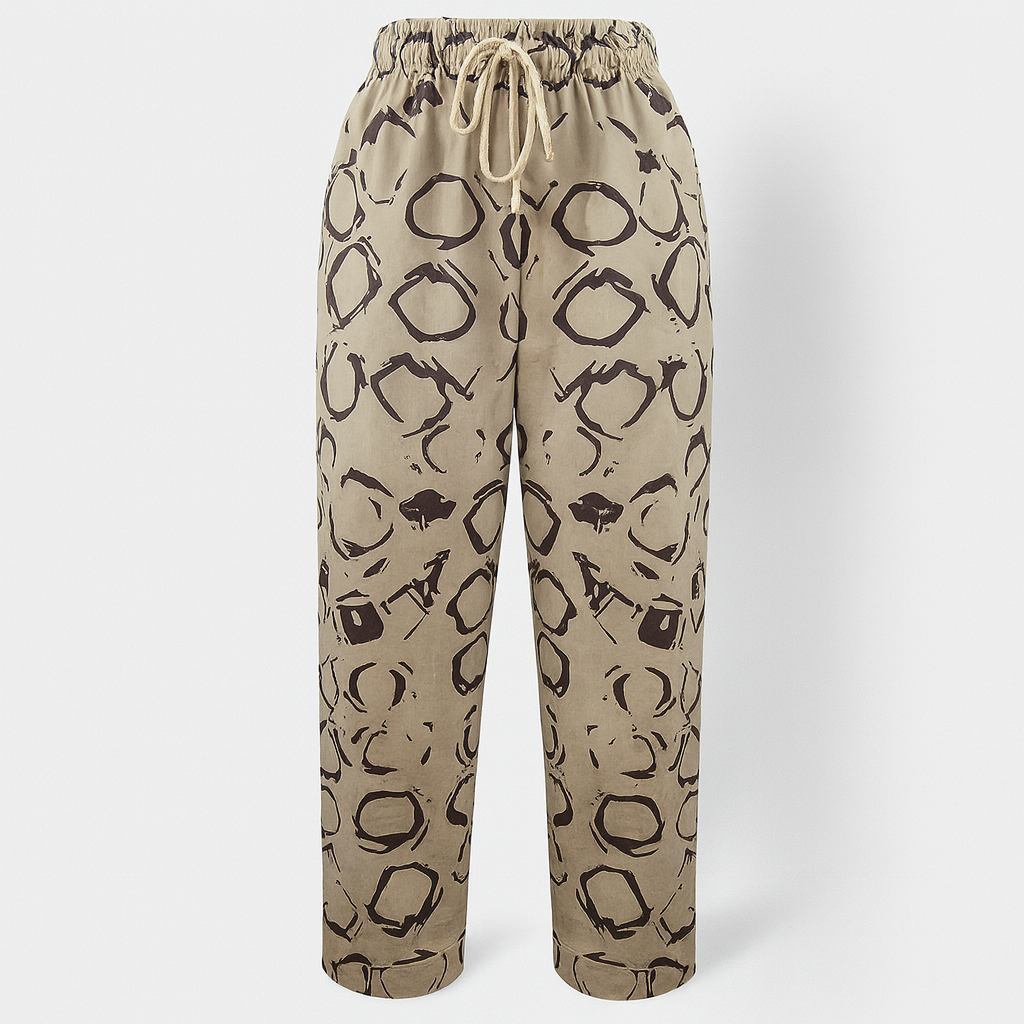 Victor | Relaxed Beige Trousers with Elastic Waistband - Lumina