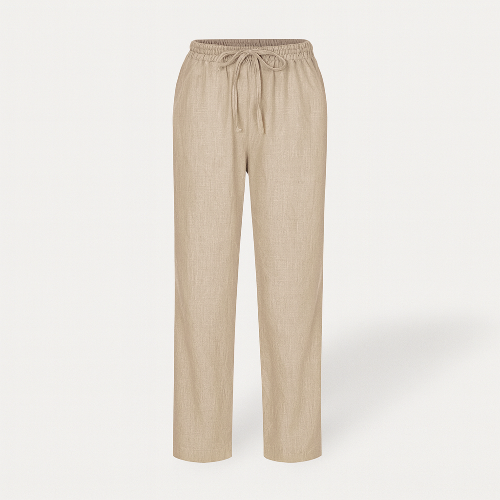 Victor | Relaxed Beige Trousers with Elastic Waistband - Lumina