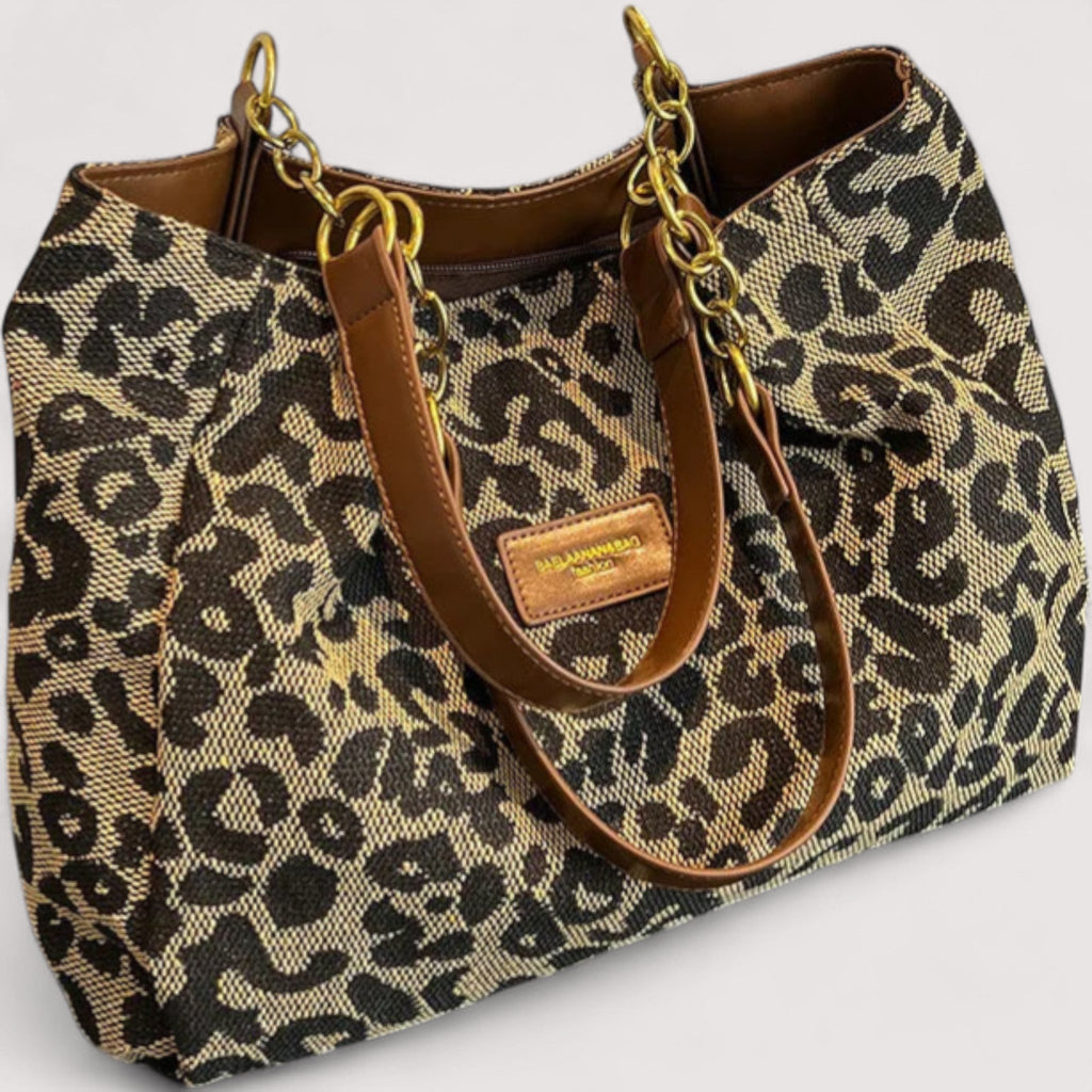 Victoria | Bold Leopard Print Canvas Shopping Bag - Lumina