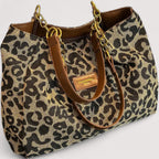 Victoria | Bold Leopard Print Canvas Shopping Bag - Lumina