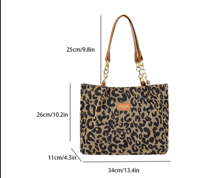 Victoria | Bold Leopard Print Canvas Shopping Bag - Lumina