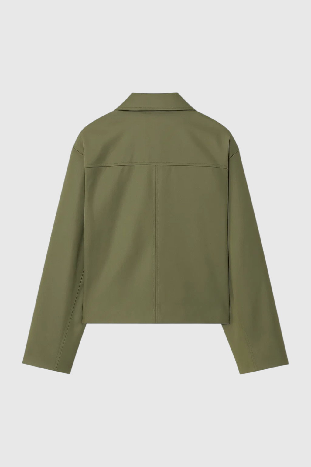 Victoria | Casual Army Green Bomber Jacket with Zipper Closure - Lumina