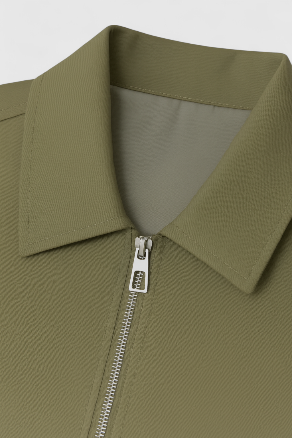 Victoria | Casual Army Green Bomber Jacket with Zipper Closure - Lumina