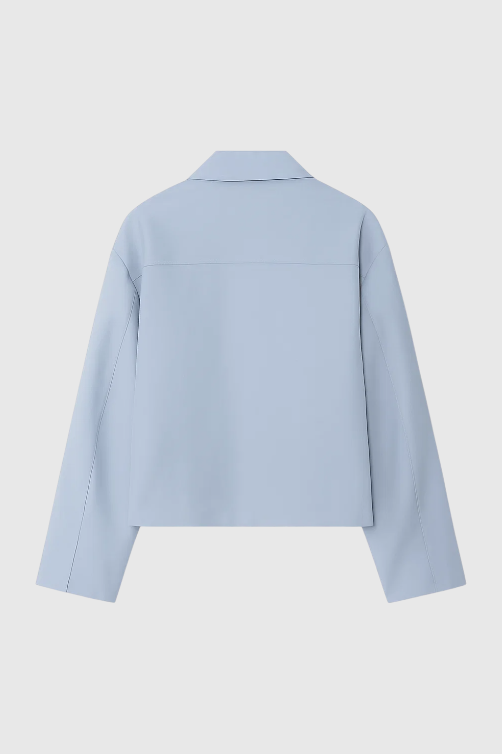 Victoria | Casual Light Blue Bomber Jacket with Zipper Closure - Lumina
