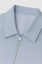Victoria | Casual Light Blue Bomber Jacket with Zipper Closure - Lumina