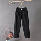 Victoria | Casual White Trousers with Elastic Waistband - Lumina
