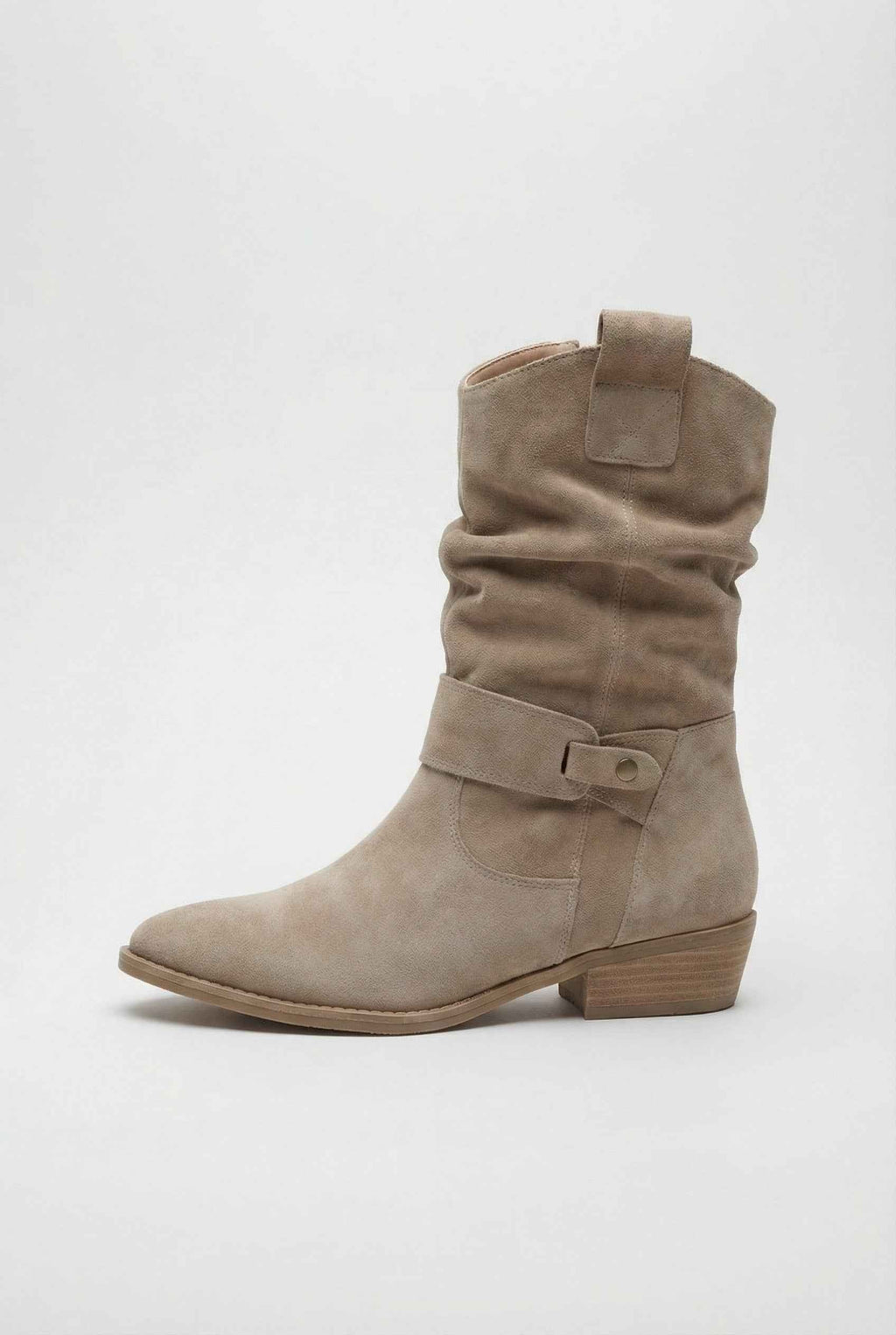 Victoria | Chic Apricot Suede Ankle Boots with Warm Lining - Lumina