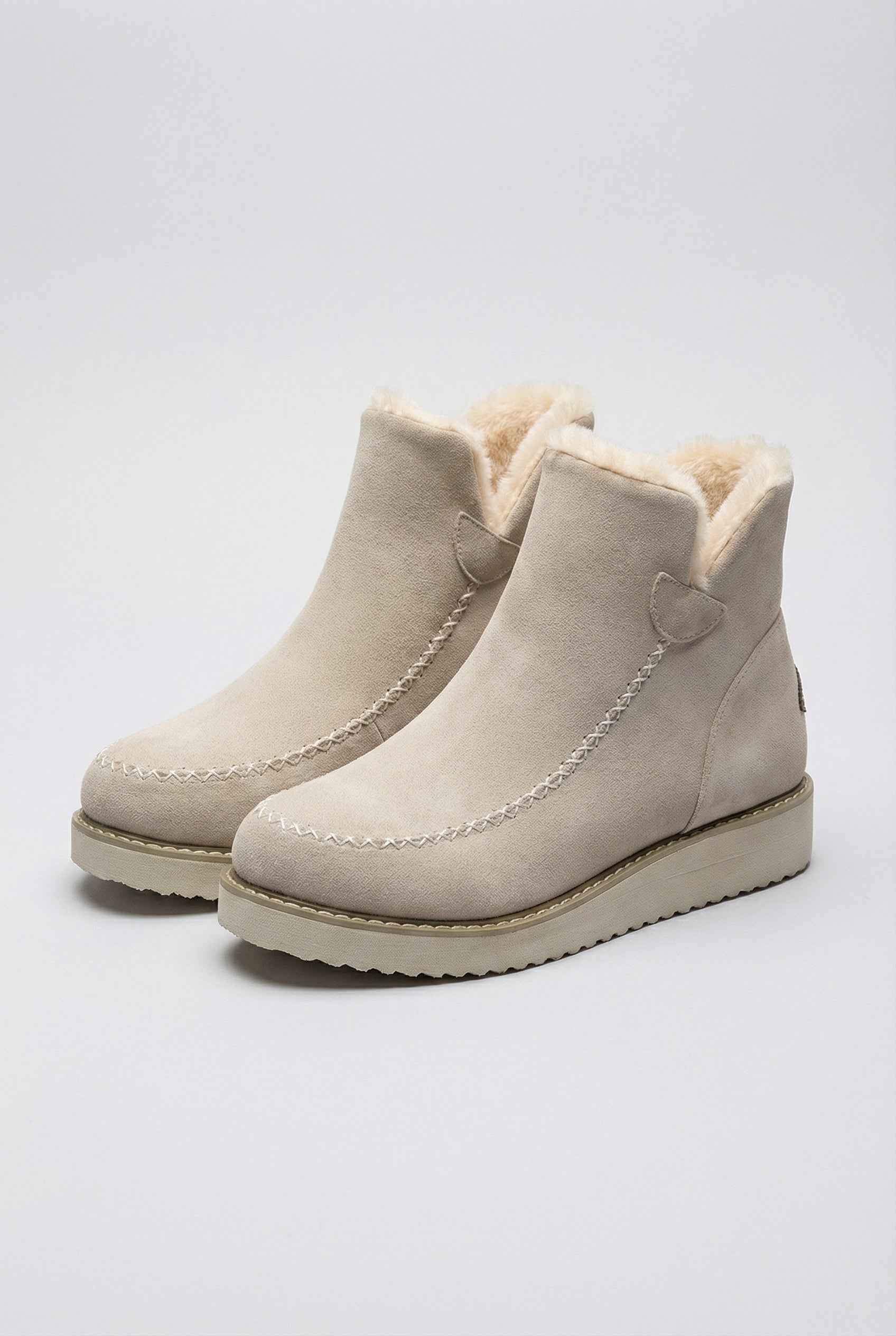 Victoria | Chic Beige Ankle Boots with Durable Sole - Lumina
