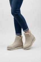 Victoria | Chic Beige Ankle Boots with Durable Sole - Lumina