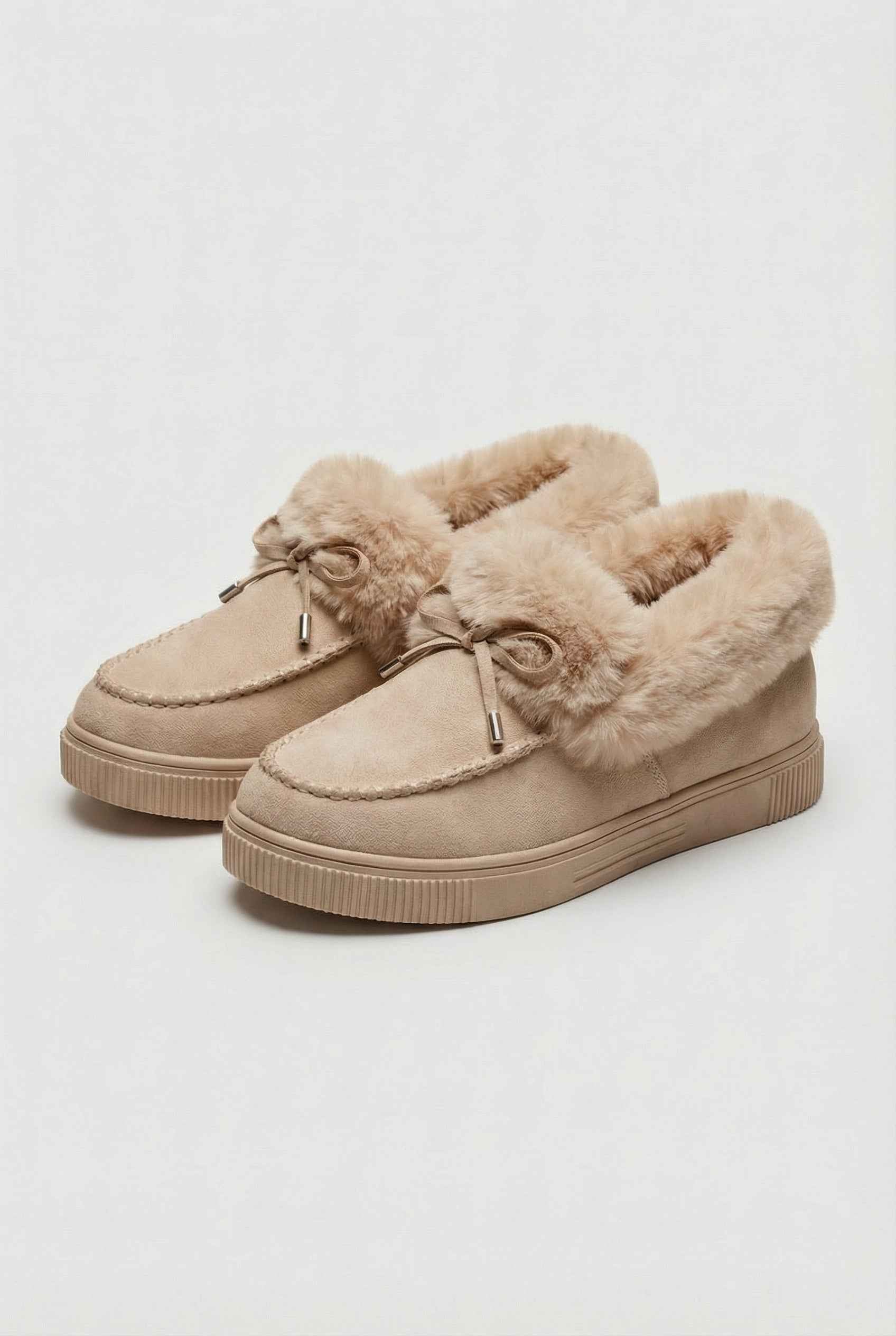 Victoria | Chic Beige Winter Boots with Sturdy Sole and Warm Lining - Lumina