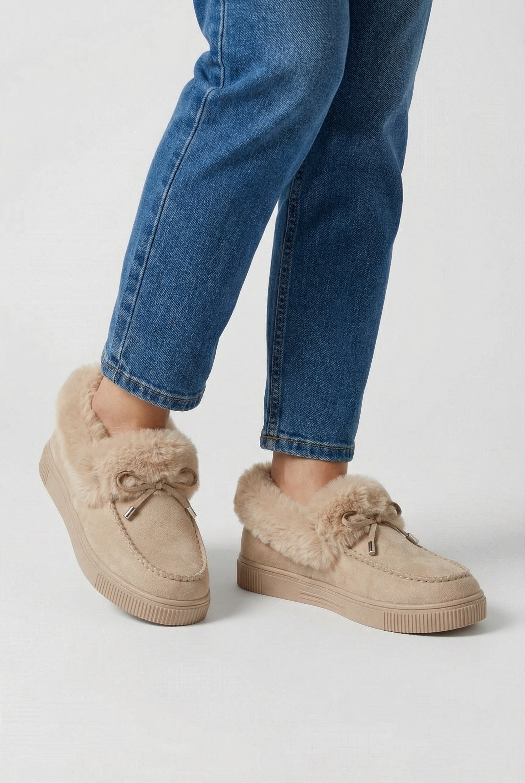 Victoria | Chic Beige Winter Boots with Sturdy Sole and Warm Lining - Lumina