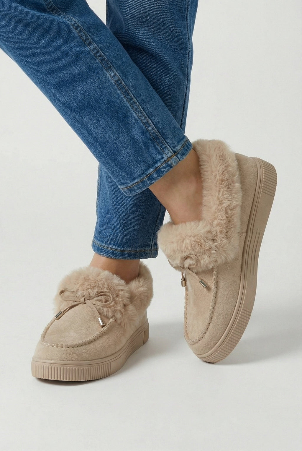Victoria | Chic Beige Winter Boots with Sturdy Sole and Warm Lining - Lumina