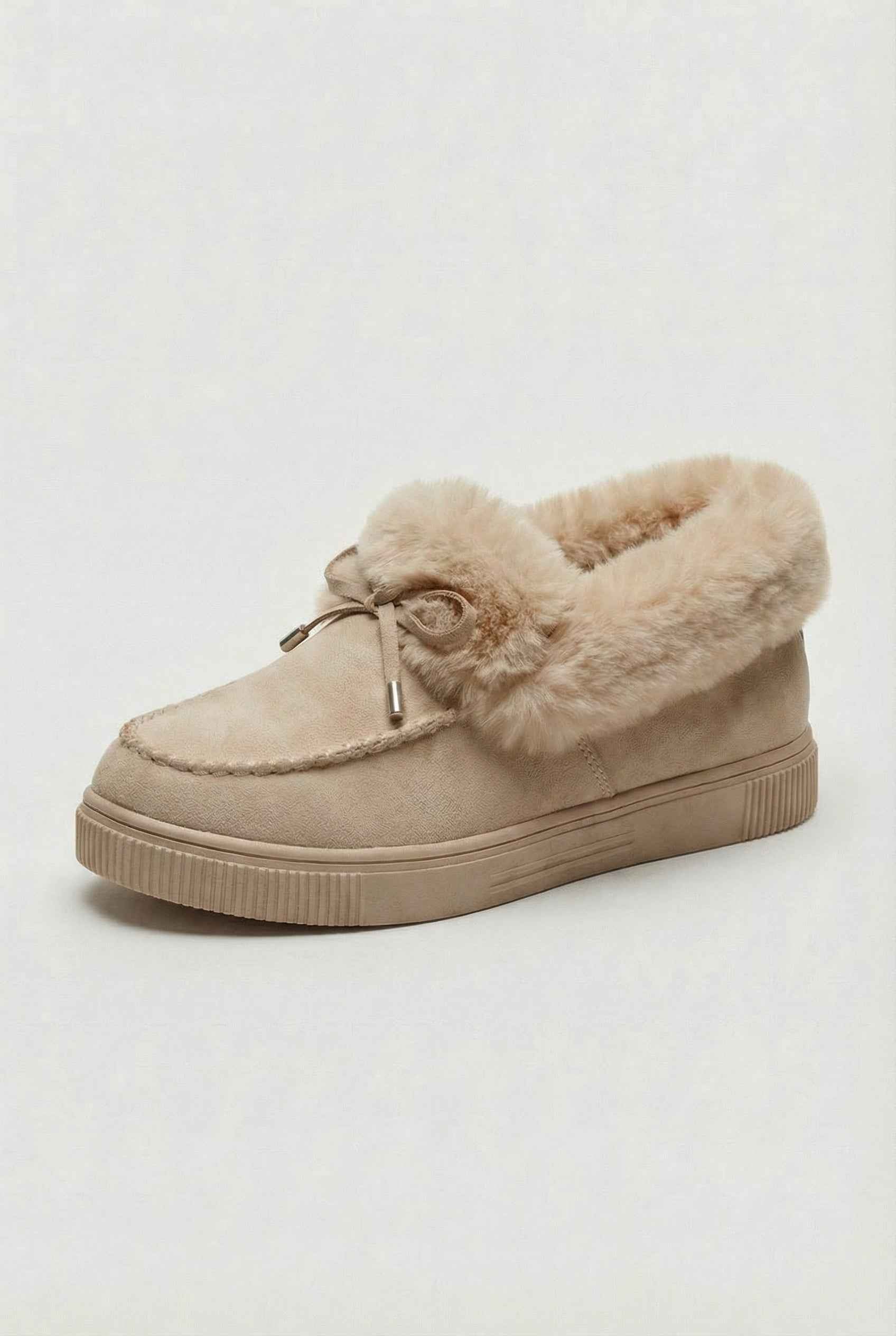 Victoria | Chic Beige Winter Boots with Sturdy Sole and Warm Lining - Lumina