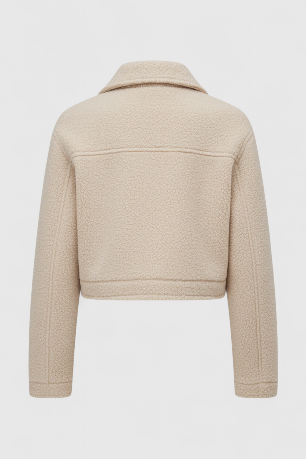 Victoria | Chic Beige Zip Jacket with Vintage Lapel and Pockets - Lumina