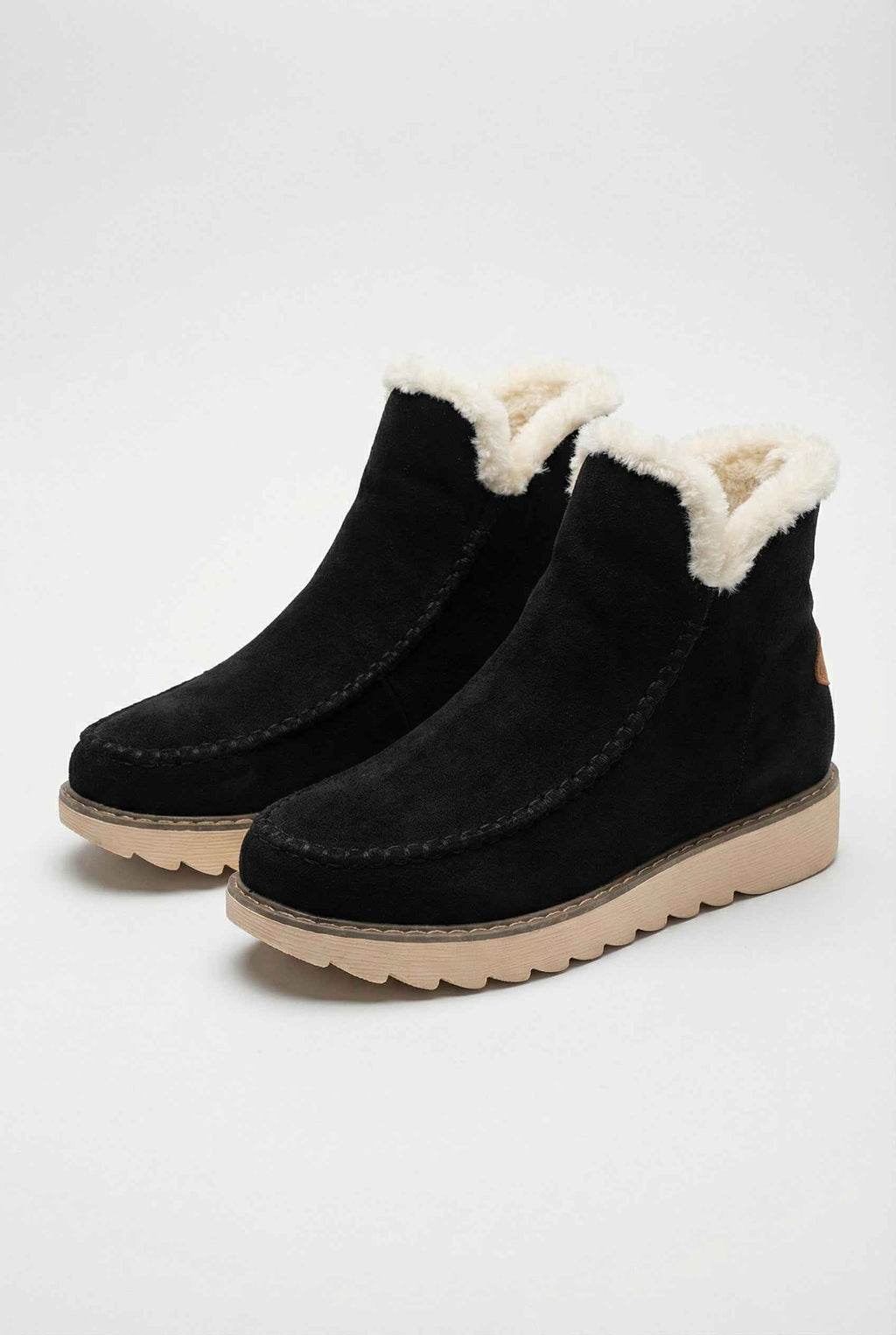 Victoria | Chic Black Ankle Boots with Warm Lining - Lumina