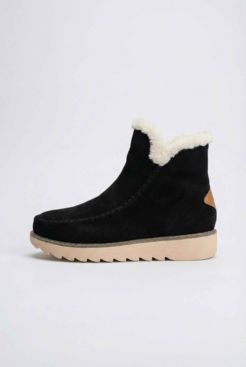 Victoria | Chic Black Ankle Boots with Warm Lining - Lumina