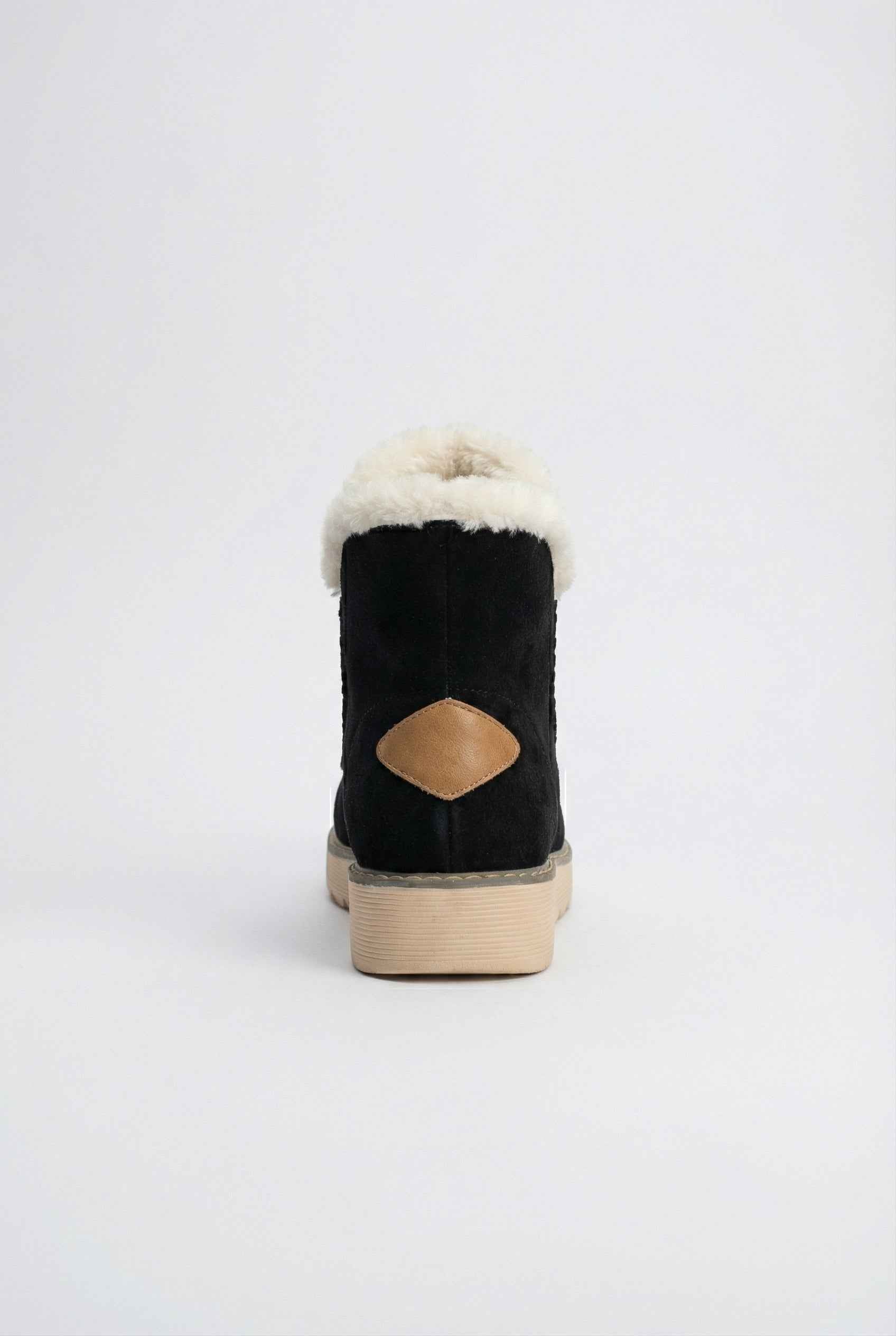Victoria | Chic Black Ankle Boots with Warm Lining - Lumina