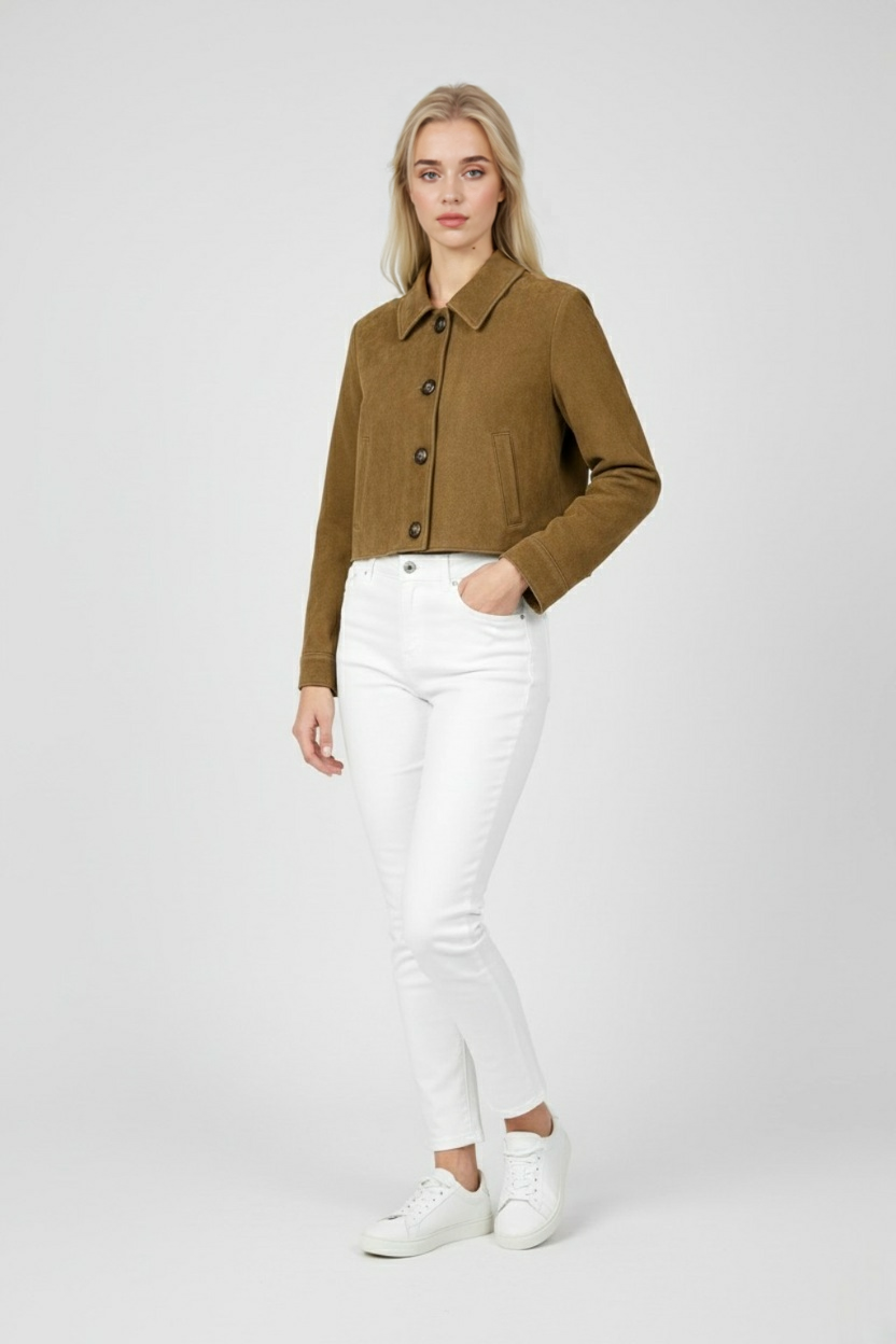 Victoria | Chic Black Button Jacket with Breathable Fabric - Lumina
