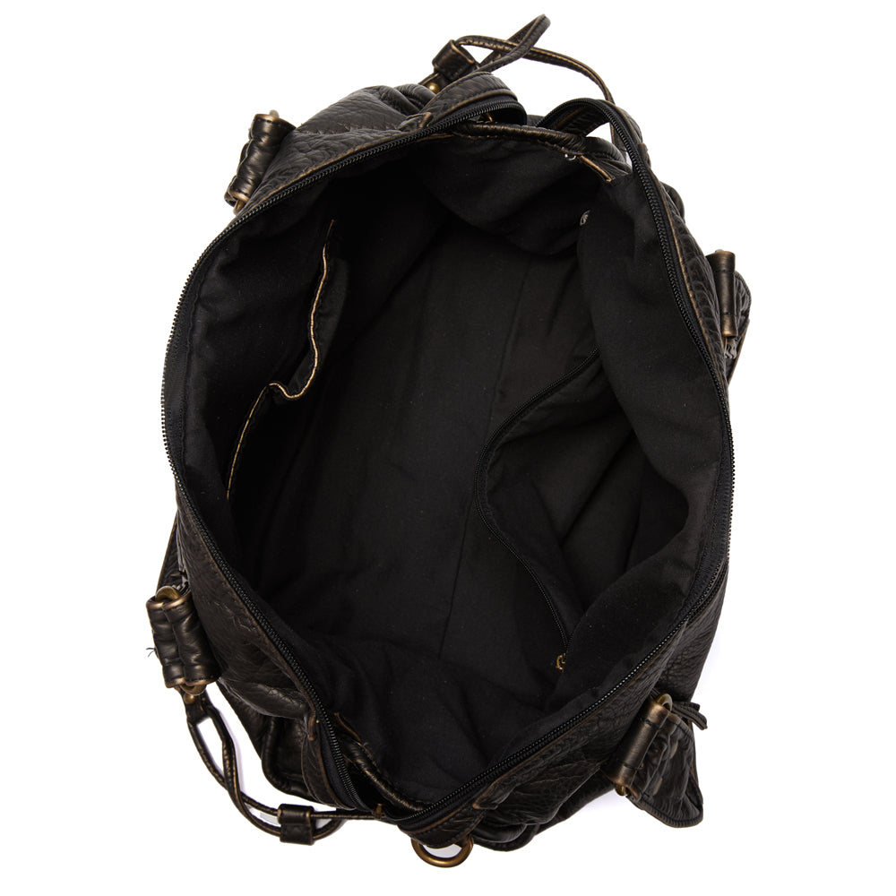 Victoria | Chic Black PU Leather Handbag with Multiple Pockets - Lumina