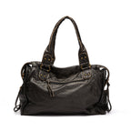 Victoria | Chic Black PU Leather Handbag with Multiple Pockets - Lumina