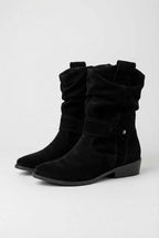 Victoria | Chic Black Suede Ankle Boots for Women with Sturdy Sole - Lumina