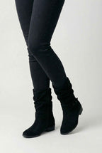 Victoria | Chic Black Suede Ankle Boots for Women with Sturdy Sole - Lumina