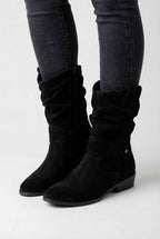 Victoria | Chic Black Suede Ankle Boots for Women with Sturdy Sole - Lumina