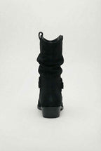 Victoria | Chic Black Suede Ankle Boots for Women with Sturdy Sole - Lumina