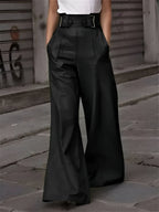 Victoria | Chic Black Wide-Leg Trousers with Relaxed Fit - Lumina