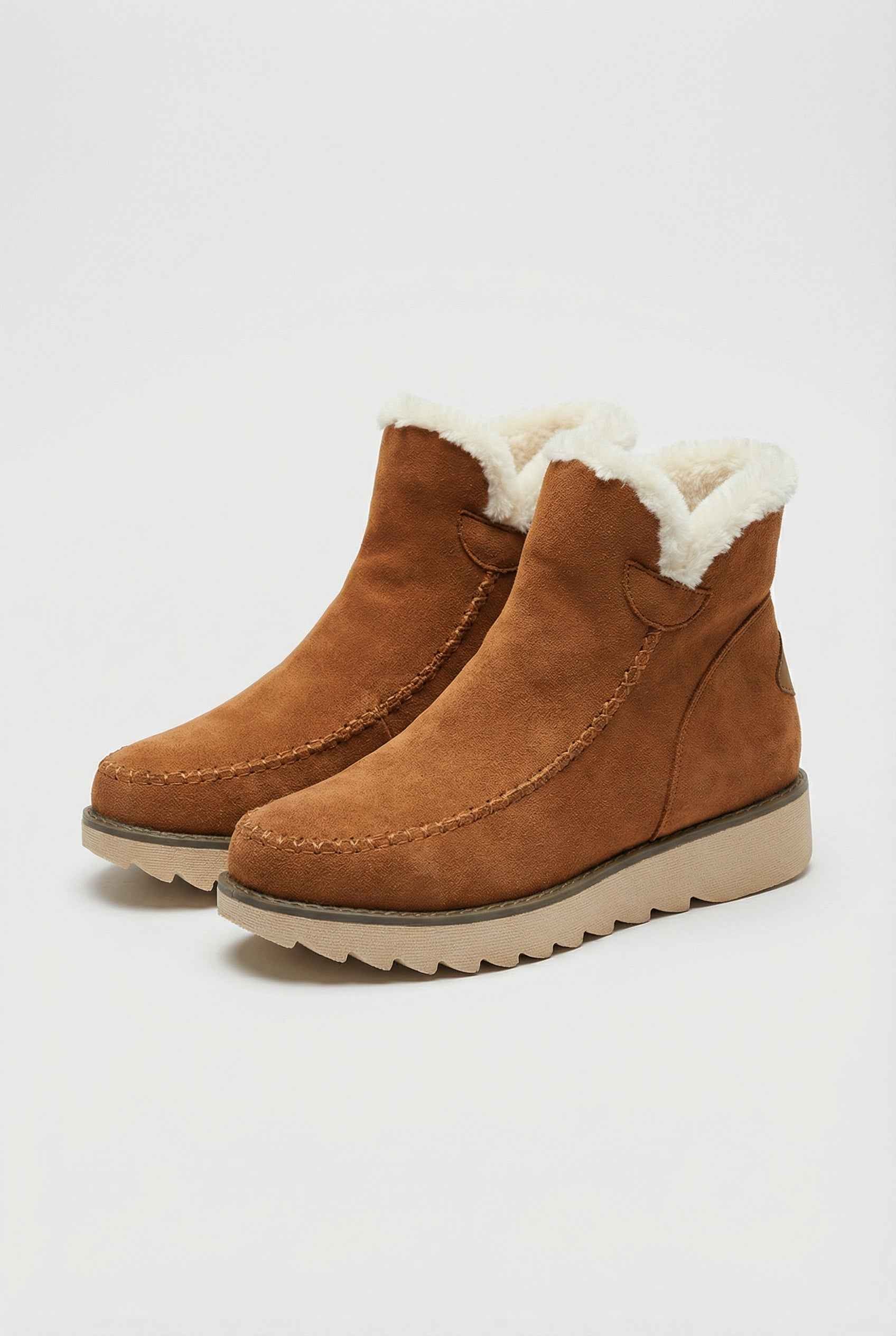 Victoria | Chic Brown Ankle Boots with Warm Lining - Lumina
