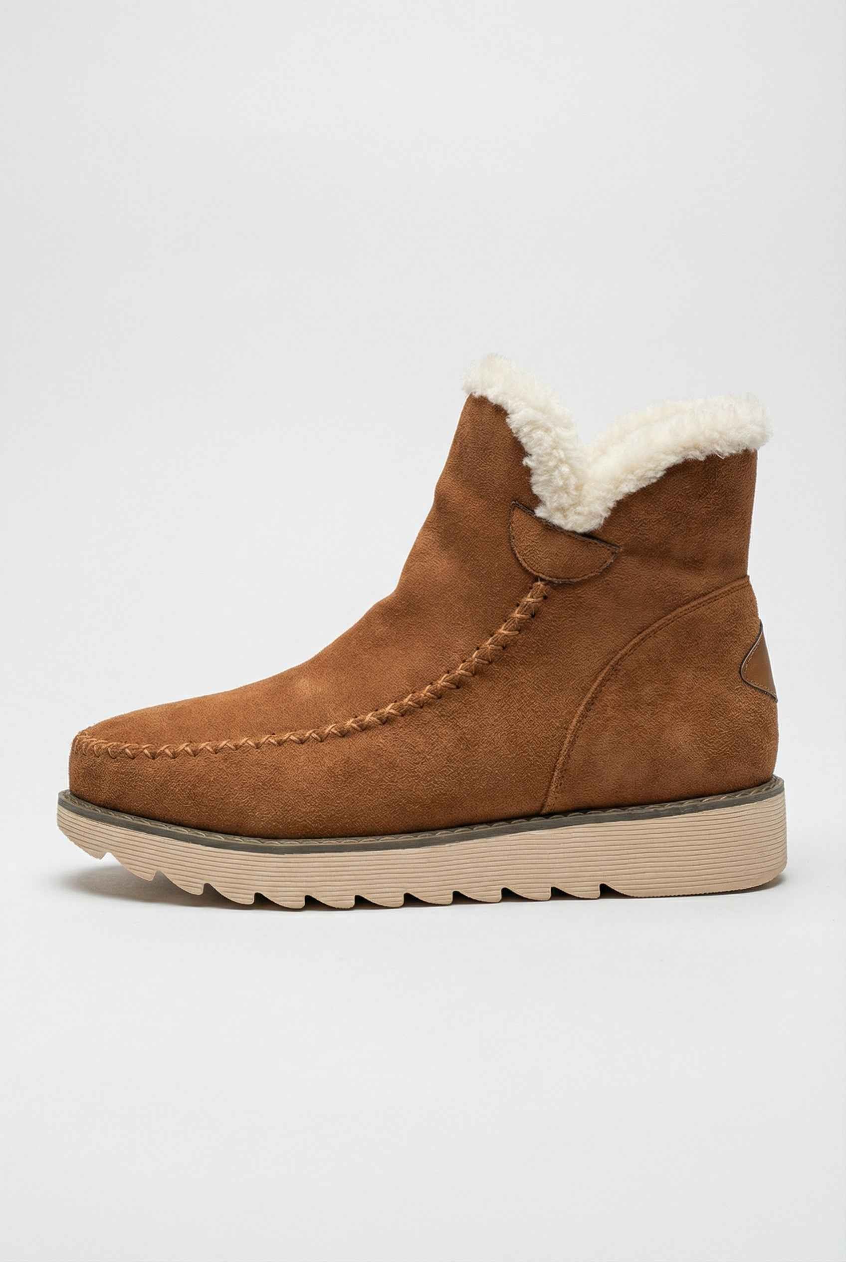 Victoria | Chic Brown Ankle Boots with Warm Lining - Lumina