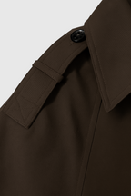 Victoria | Chic Brown Windbreaker Jacket with Double-Breasted Design - Lumina
